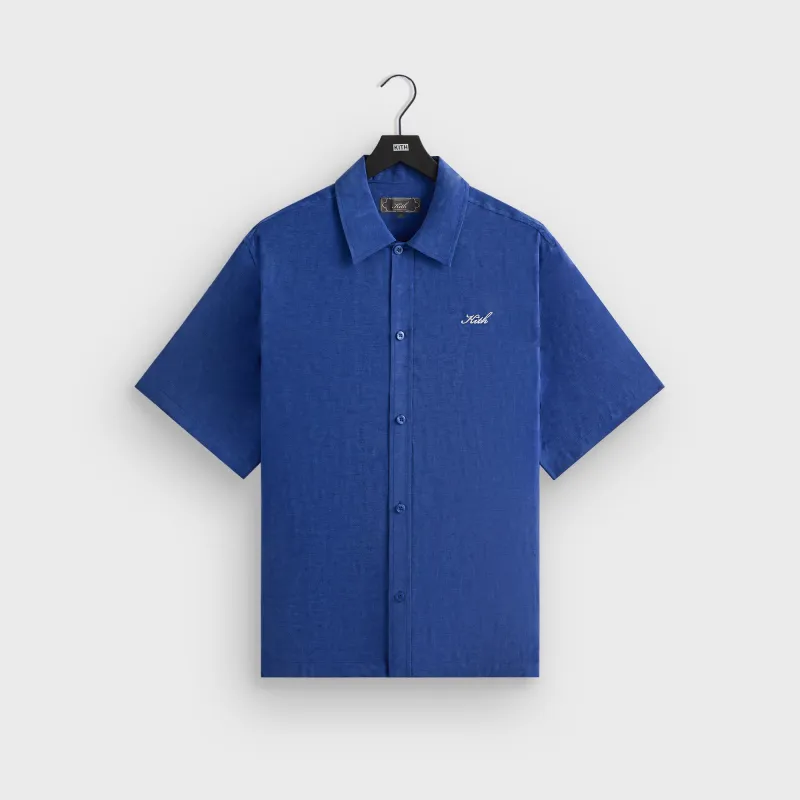 Kith Cupro Linen Short Sleeve Boxy Collared Overshirt - Current sold by Kith