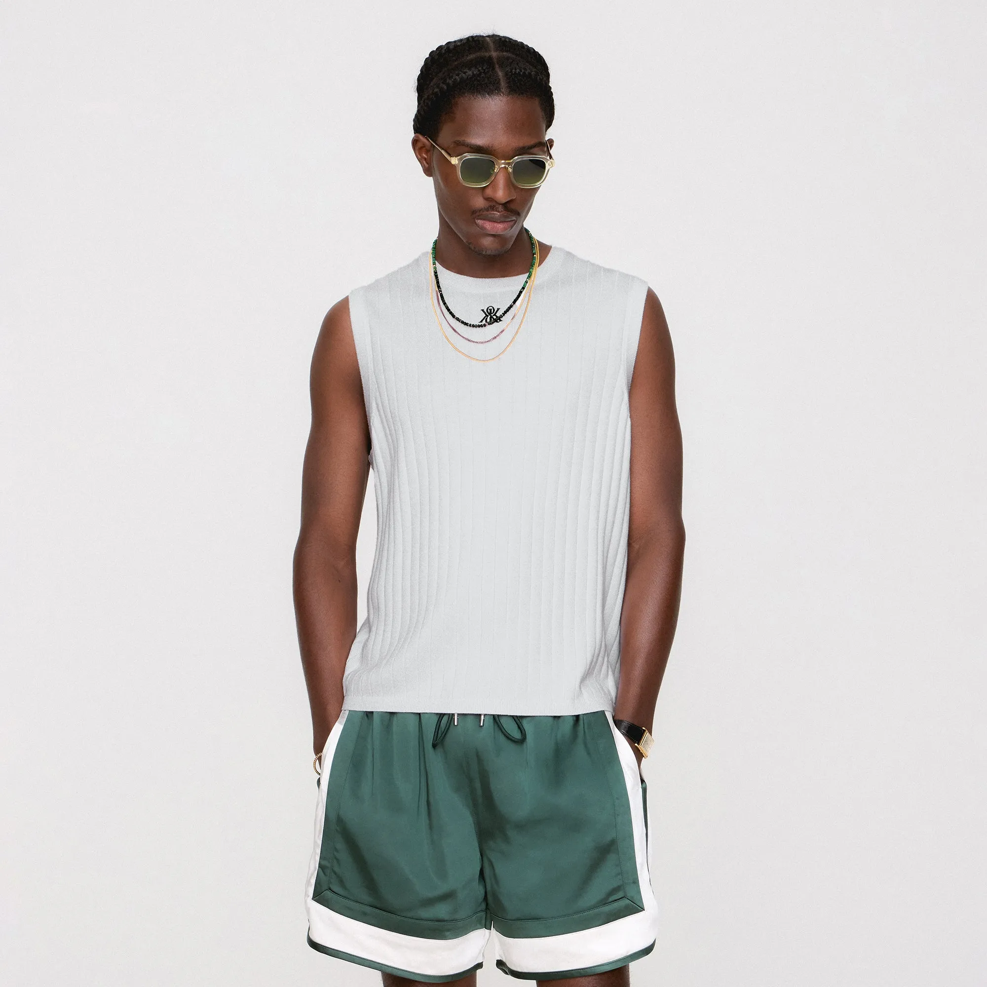 Kith Rhys Knit Stripe Vest - White sold by Kith product image thumbnail 2