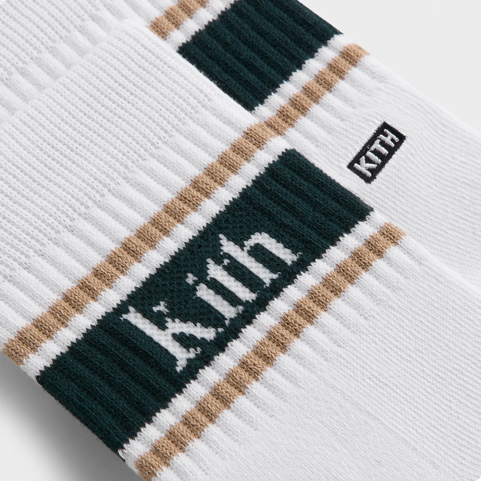 Kith 3-Pack Variegated Striped Mid Crew Socks - White sold by Kith product image thumbnail 5