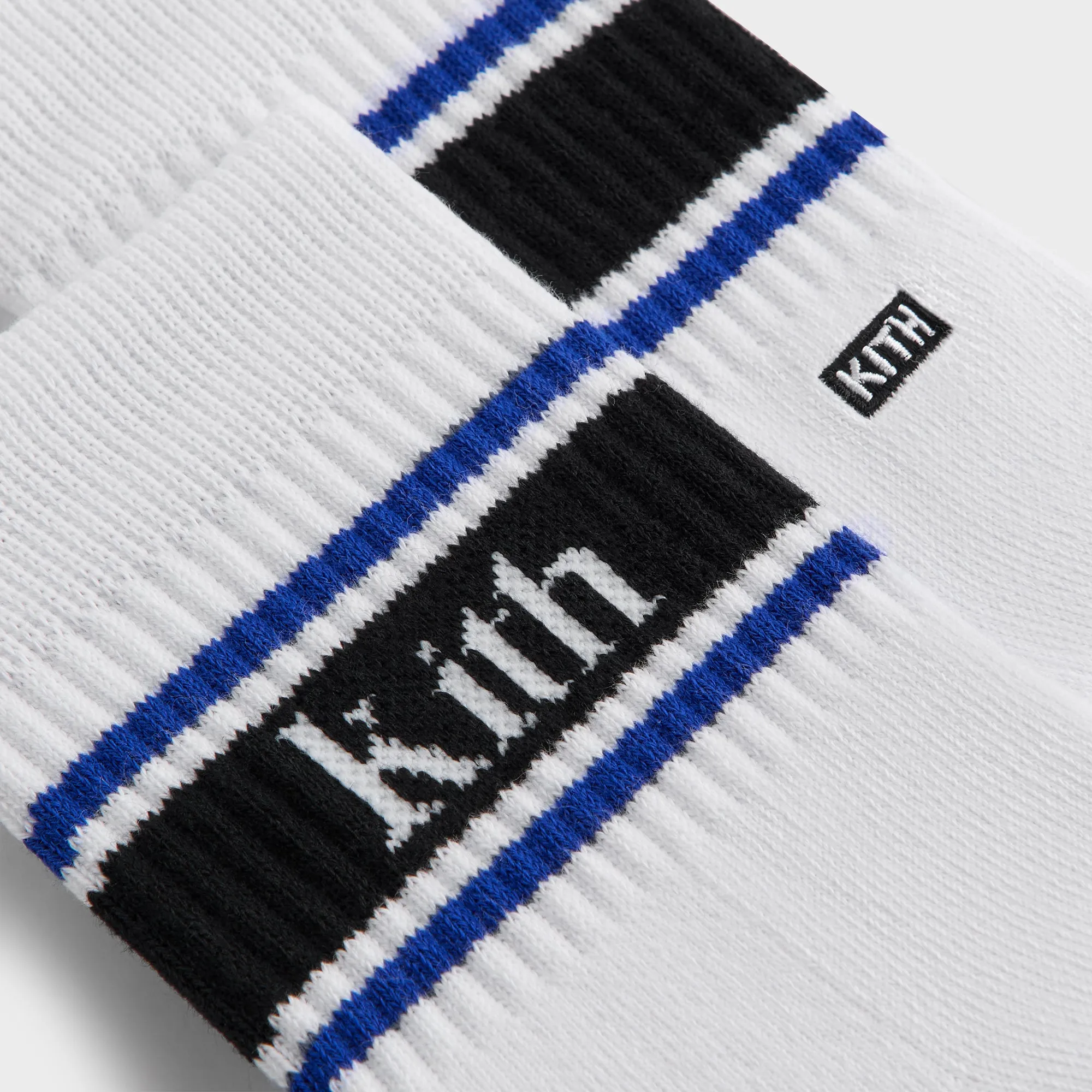 Kith 3-Pack Variegated Striped Mid Crew Socks - White sold by Kith product image thumbnail 4