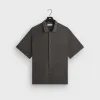 &Kin Silk Habotai Short Sleeve Reade Shirt - Somber sold by Kith