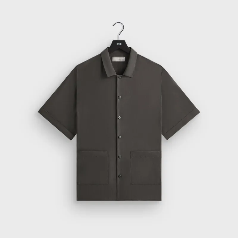 &Kin Silk Habotai Short Sleeve Reade Shirt -  Somber sold by Kith