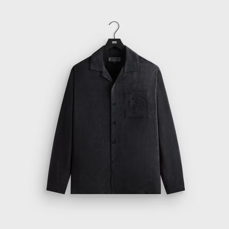 Kith Adonis Camp Collar Shirt - Black sold by Kith