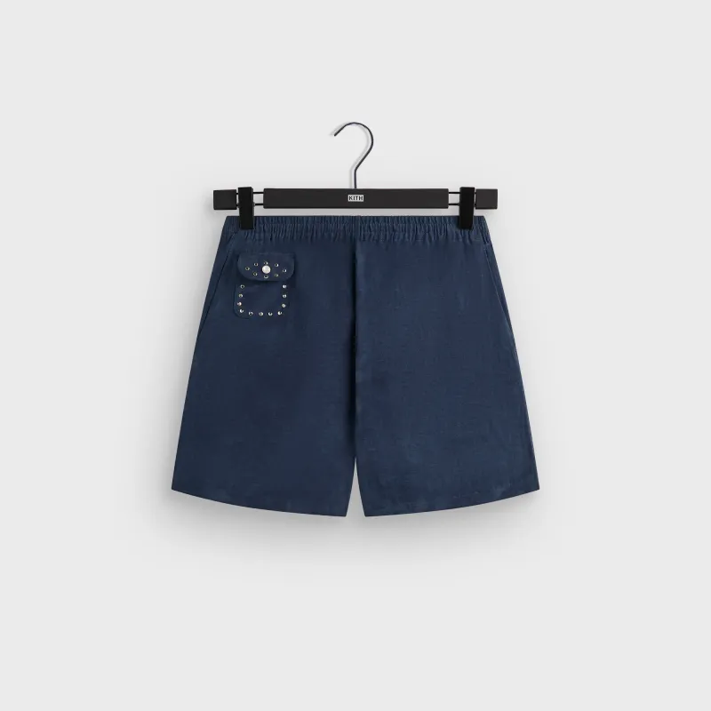 &Kin Cupro Linen Kellen Short - Nocturnal sold by Kith