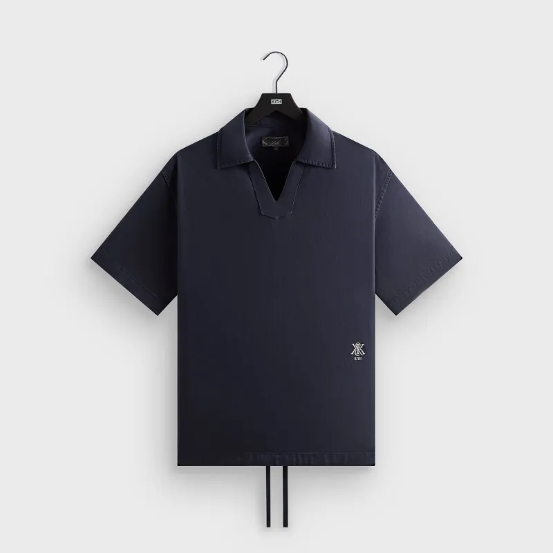 Kith Washed Denim Short Sleeve Glen Pullover - Nocturnal sold by Kith