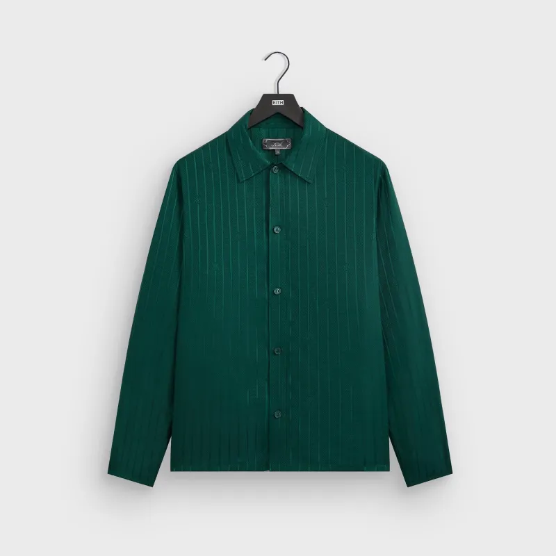 Kith Crest Logo Boxy Collared Overshirt - Fairway sold by Kith