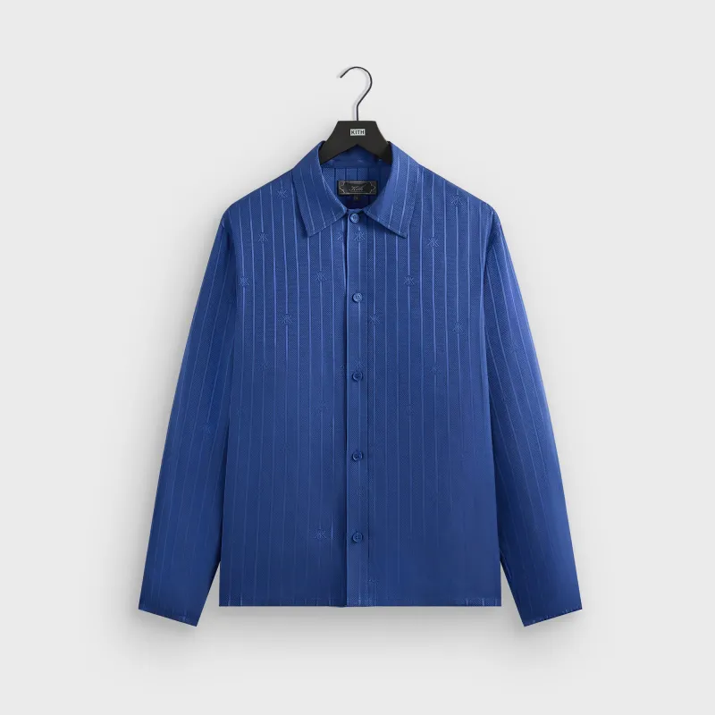 Kith Crest Logo Boxy Collared Overshirt - Bow sold by Kith