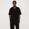 Kith Cotton Mesh Thompson Camp Collar Shirt - Black sold by Kith