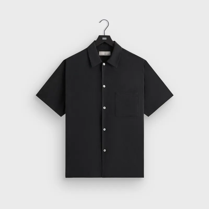 &Kin Silk Habotai Beckham Buttondown - Black sold by Kith