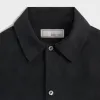 &Kin Silk Habotai Beckham Buttondown - Black sold by Kith