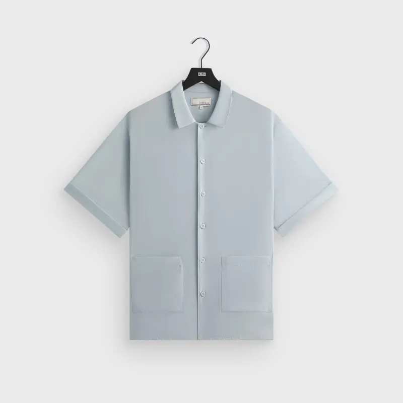 &Kin Silk Habotai Short Sleeve Reade Shirt -  Light Indigo sold by Kith