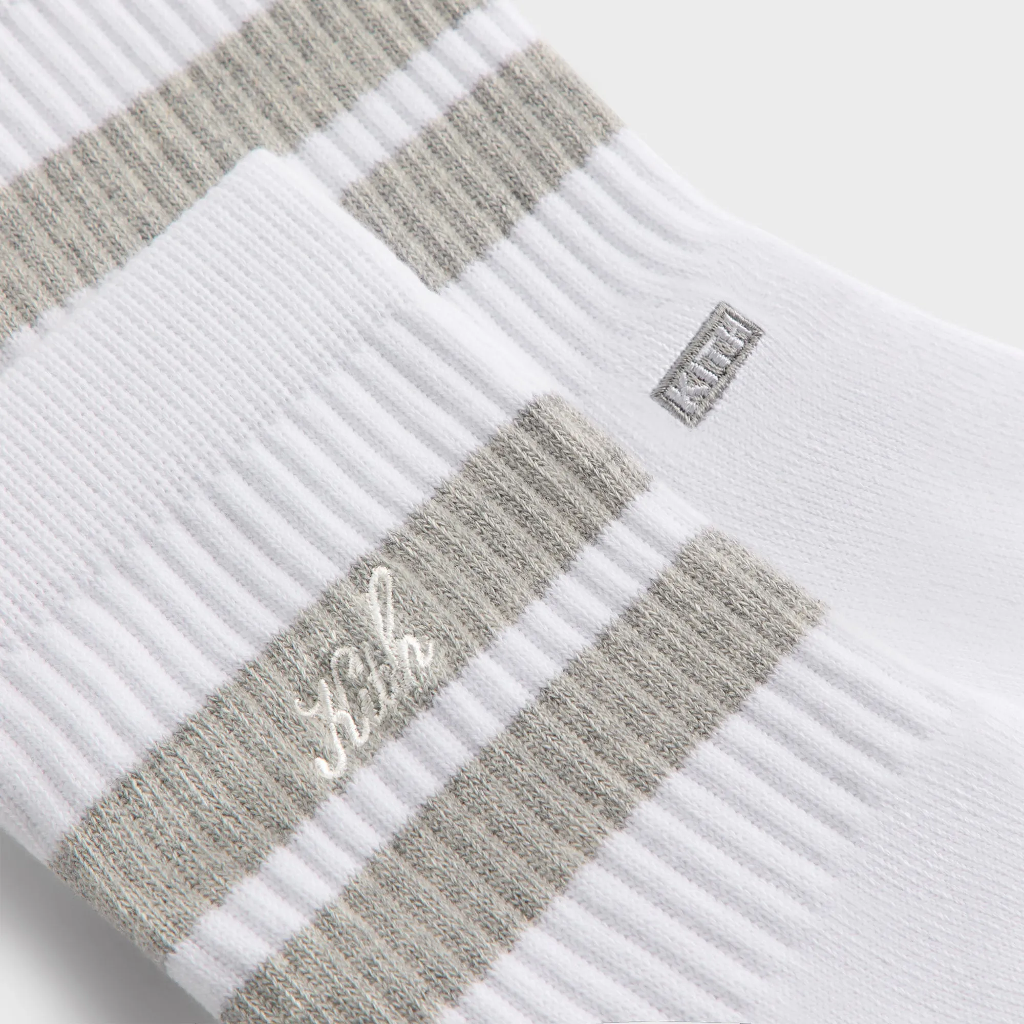 Kith 3-Pack Striped Mid Crew Socks - White sold by Kith product image thumbnail 5