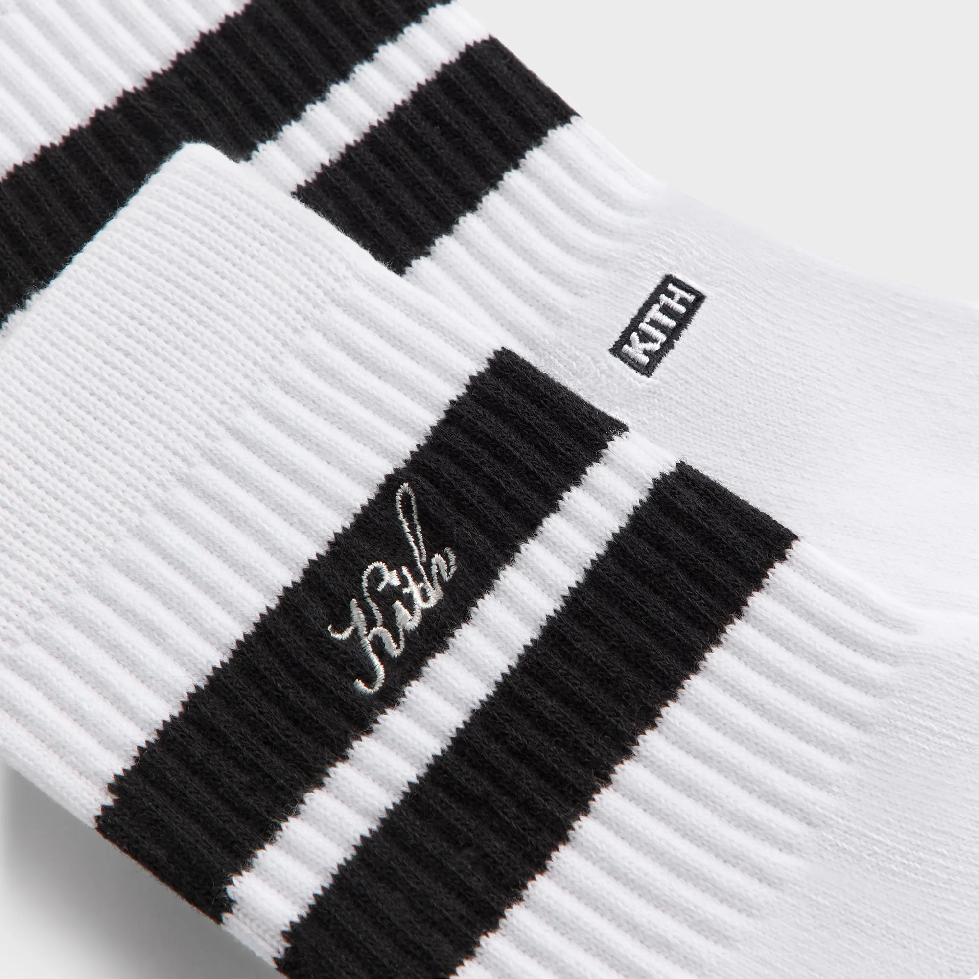 Kith 3-Pack Striped Mid Crew Socks - White sold by Kith product image thumbnail 3