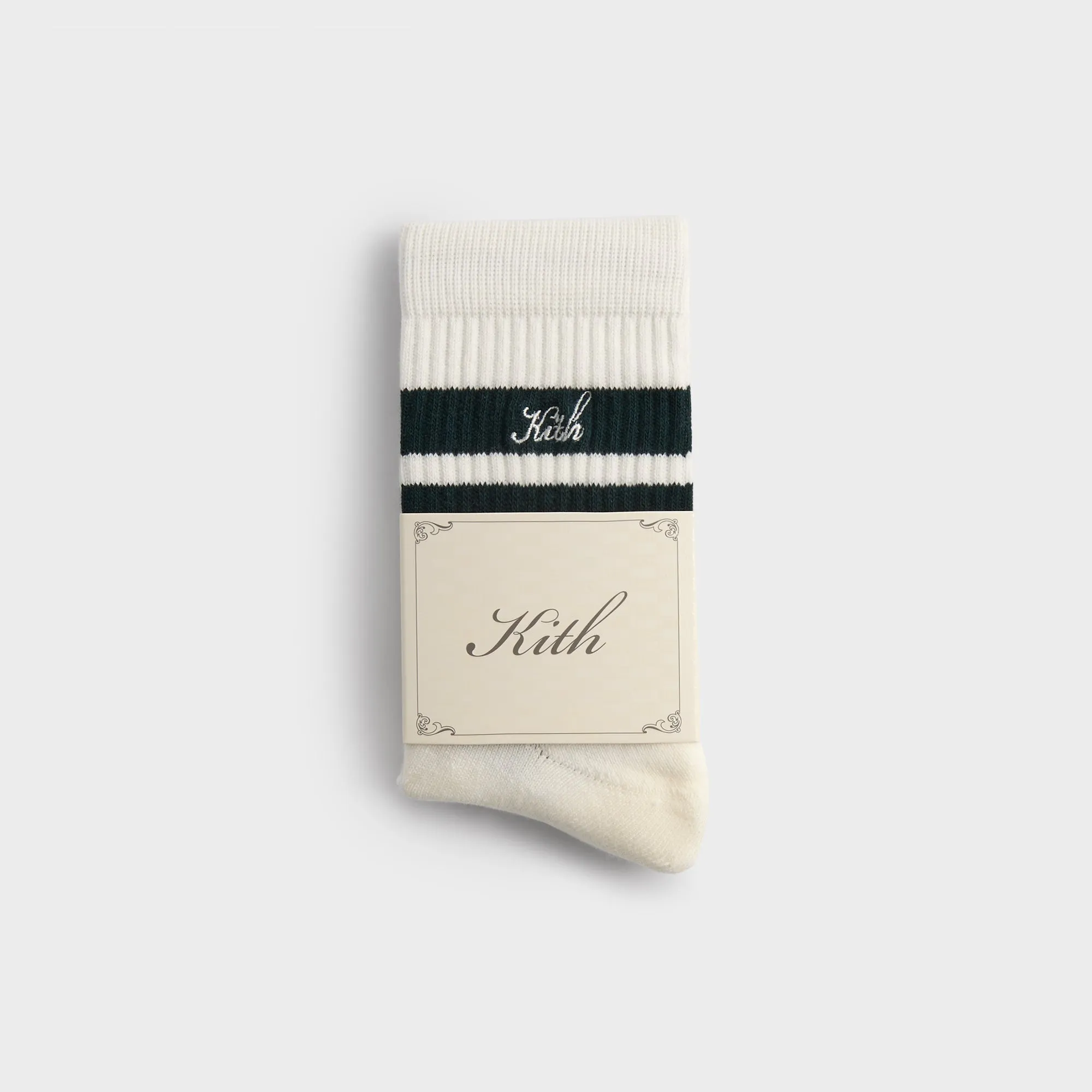 Kith 3-Pack Striped Mid Crew Socks - White sold by Kith product image thumbnail 2