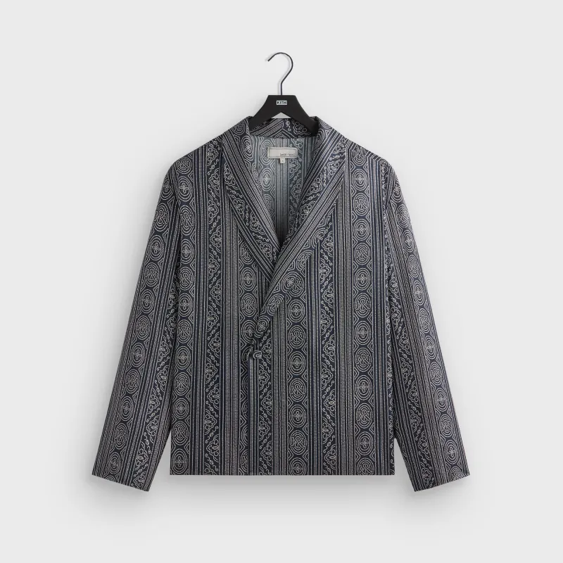 &Kin Batik Stripe Long Sleeve Thompson Crossover Shirt - Nocturnal sold by Kith