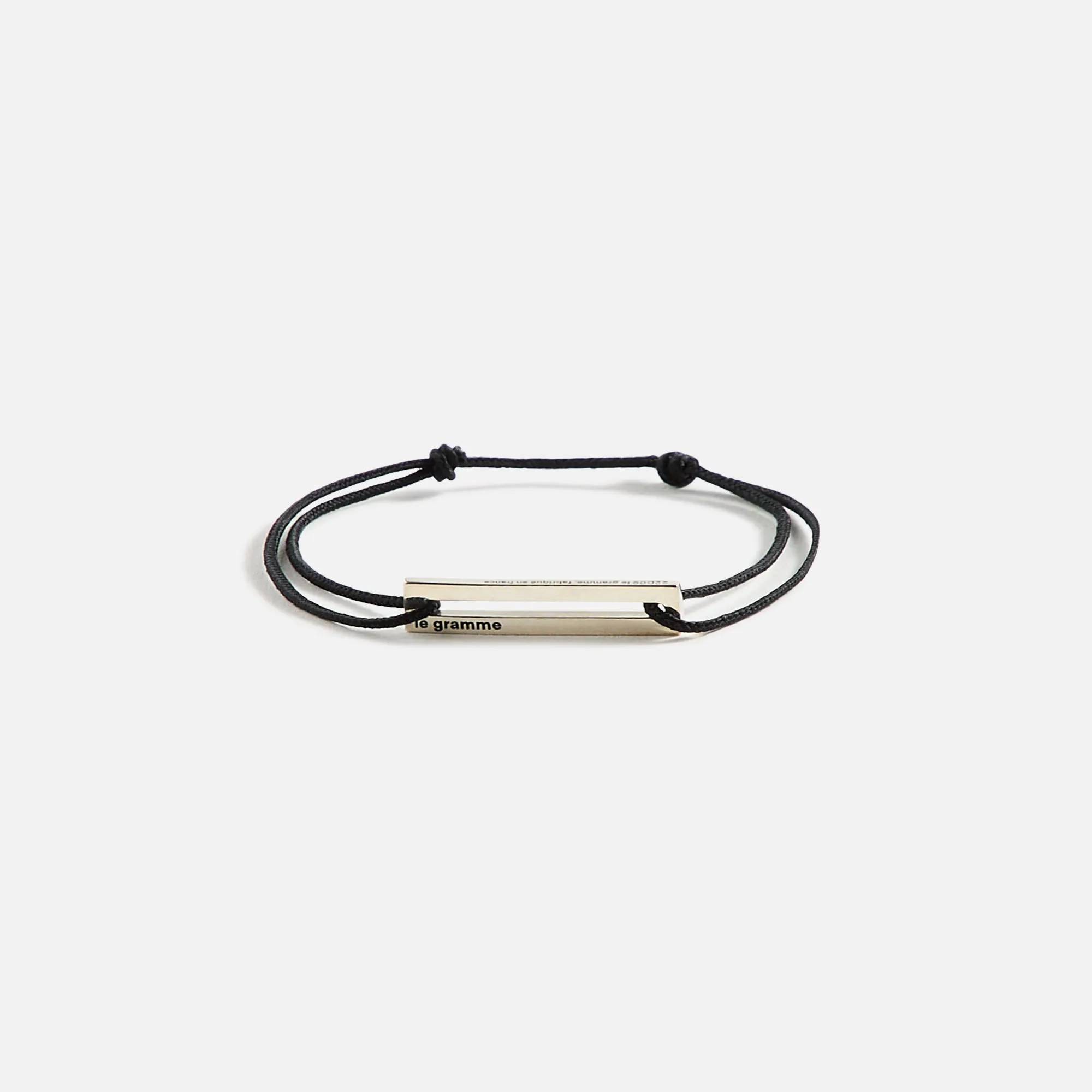 Le Gramme 1.7g Cord Bracelet - Black / Silver sold by Kith