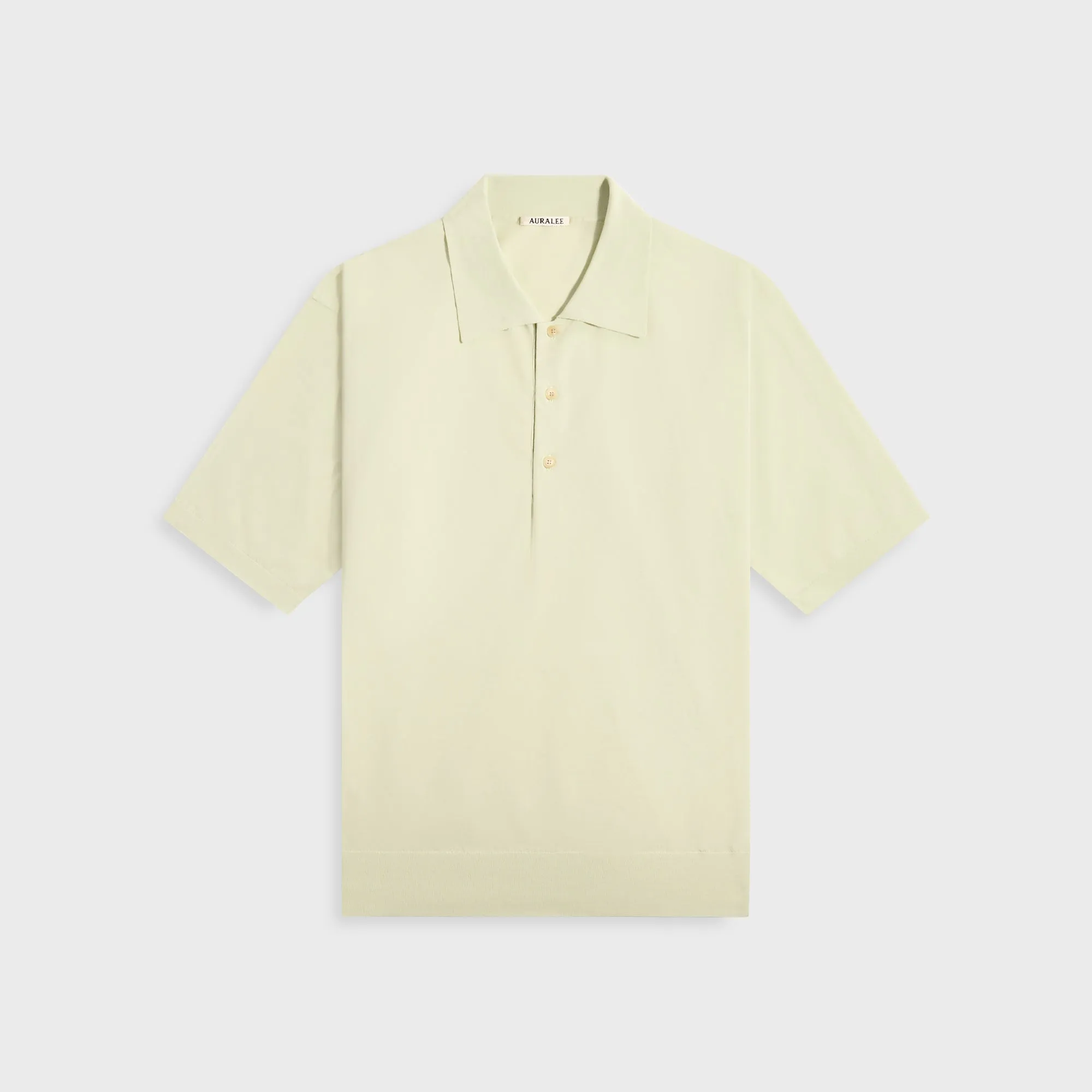 Auralee Super High Gauge Cotton Knit Polo - Light Pistachio sold by Kith