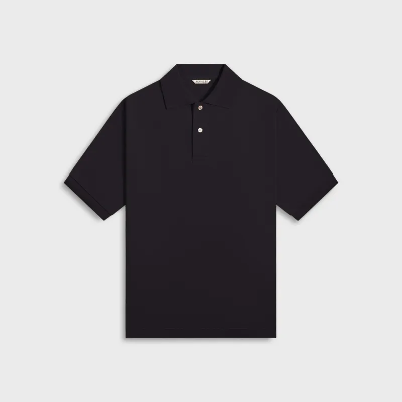 Auralee Pima Cotton Heavy Pique Polo - Dark Navy sold by Kith