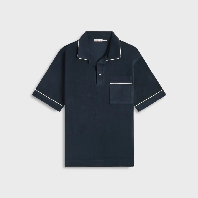 Moncler Short Sleeve Polo - Black sold by Kith