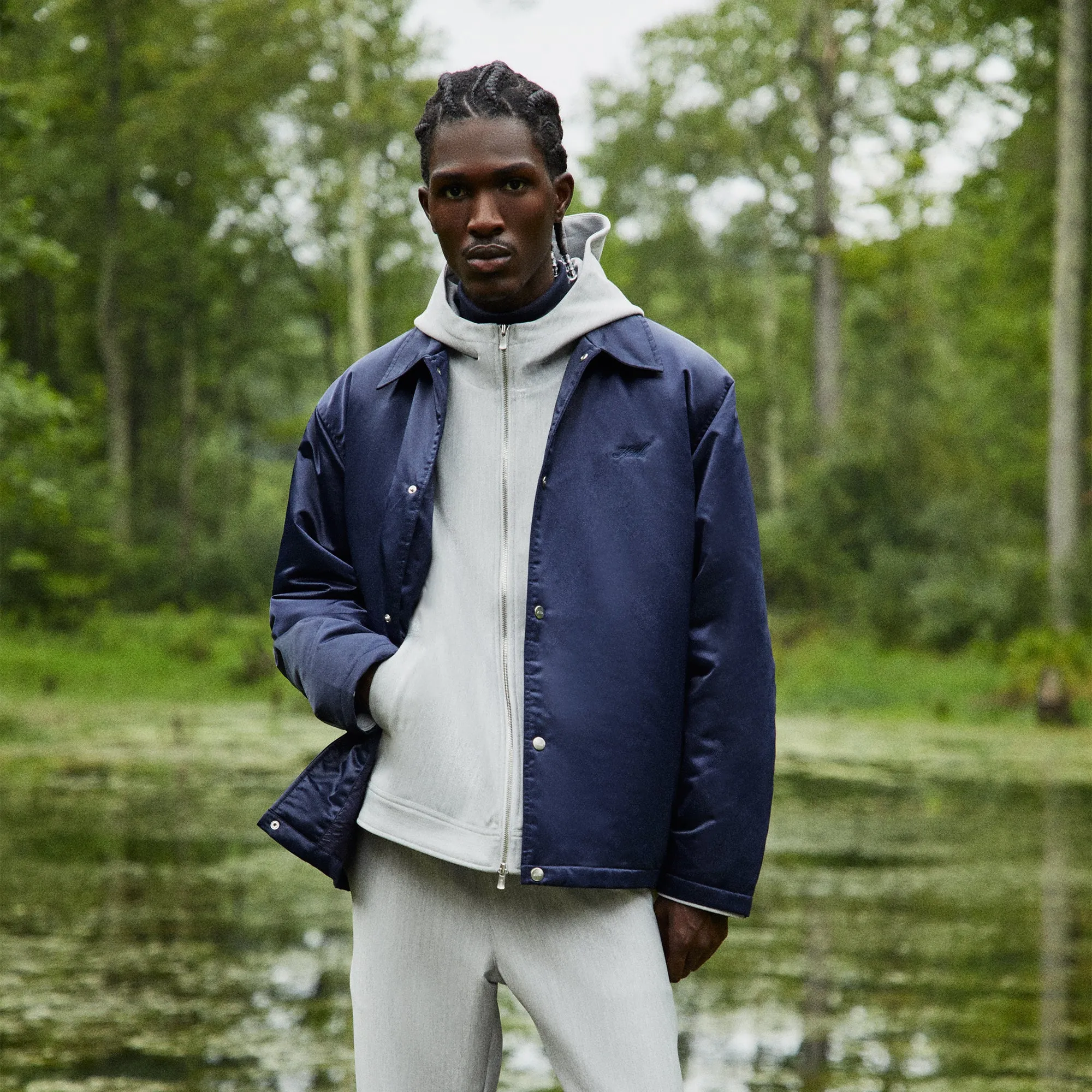 Kith Satin Coaches Jacket - Nocturnal sold by Kith product image thumbnail 2