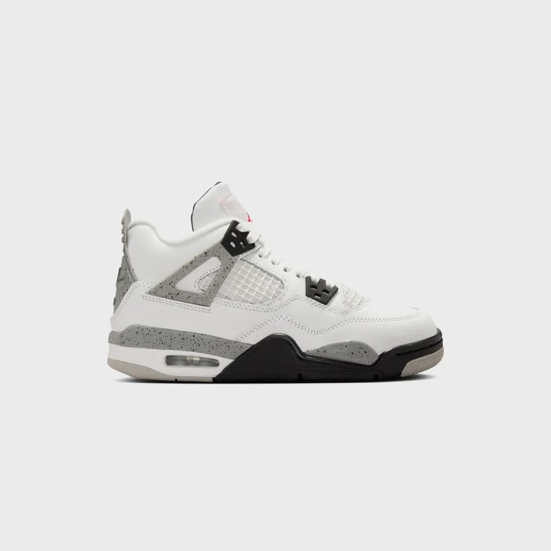 Jordan GS Air Jordan 4 Retro - Summit White / Fire Red / Tech Grey / Black sold by Kith