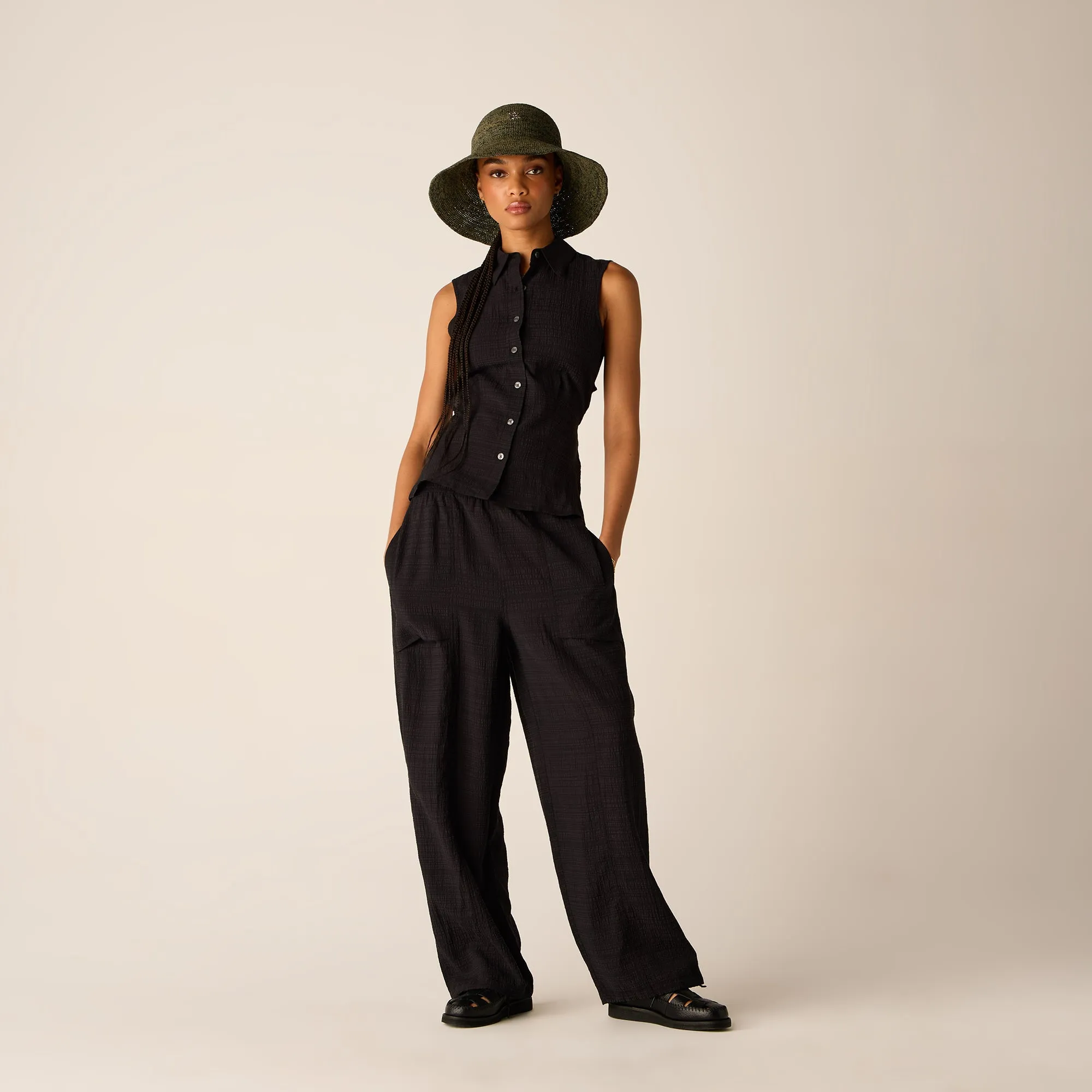 Kith Women Aki Backless Button Down Tank - Black sold by Kith product image thumbnail 3