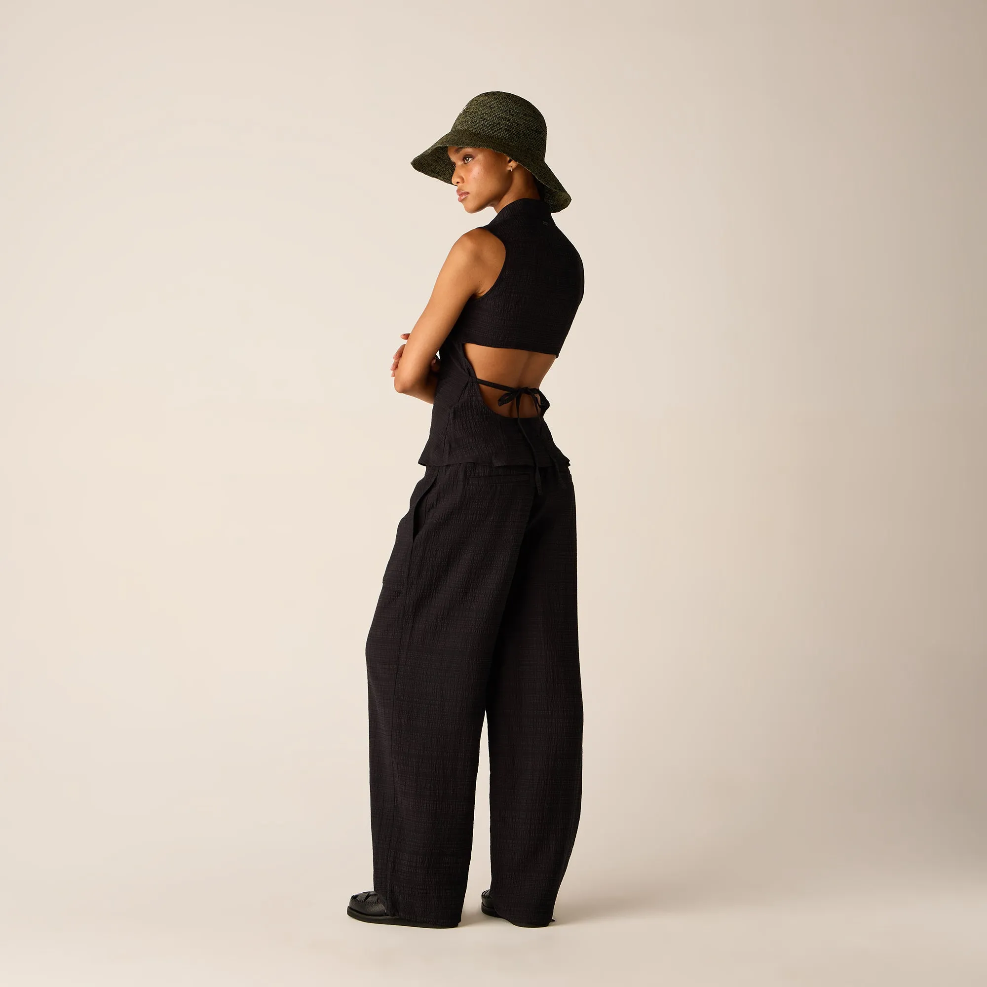 Kith Women Aki Backless Button Down Tank - Black sold by Kith product image thumbnail 4
