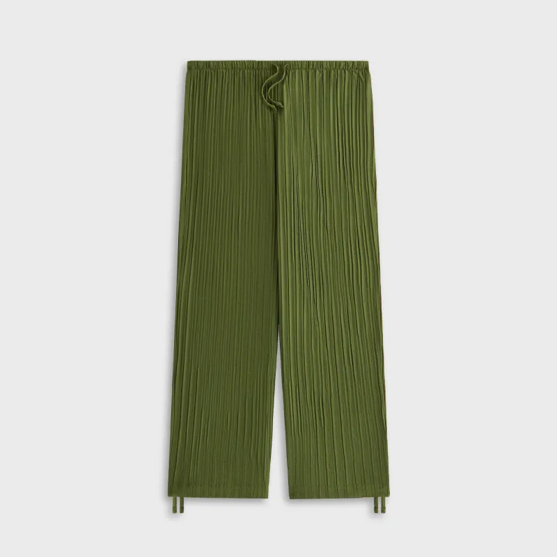 Kith Women Kavi II Plisse Drawstring Pant - Kelp sold by Kith