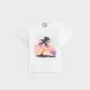 Kith Women Sunset Palm Mulberry Vintage Tee - White sold by Kith