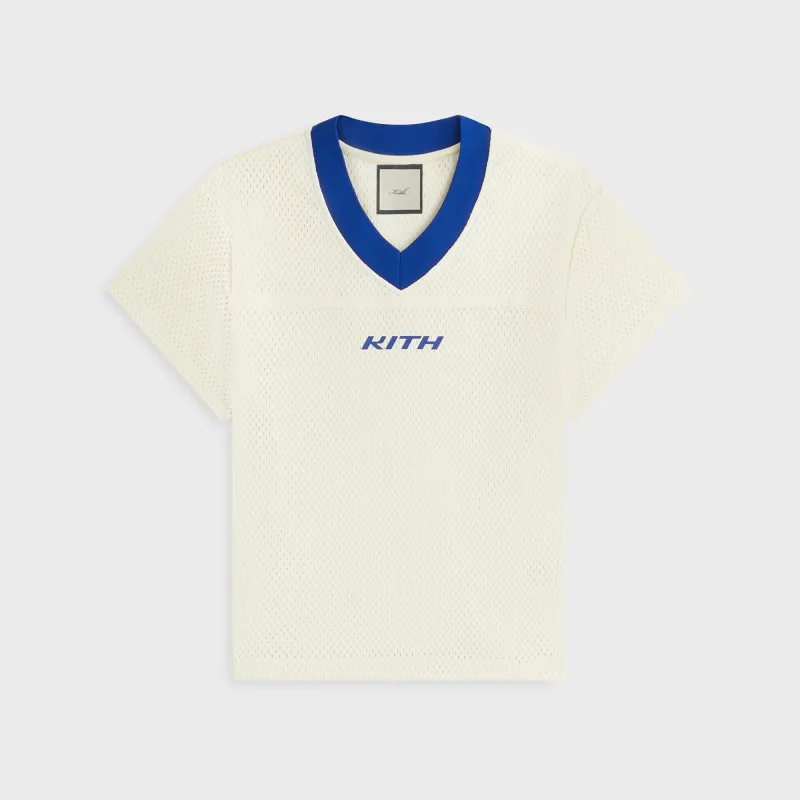 Kith Women Nicci Mesh Football Jersey - Sandrift sold by Kith