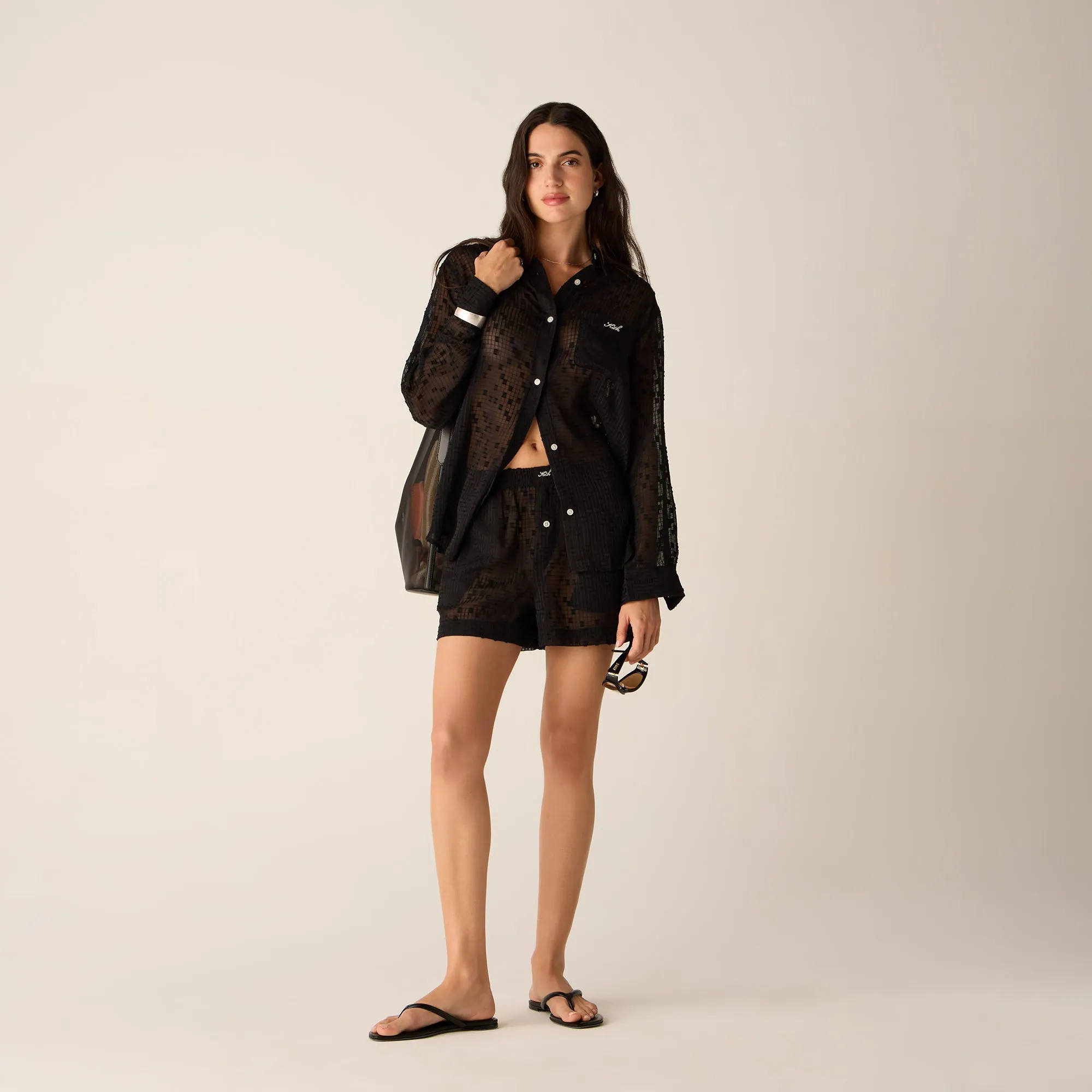 Kith Women Ida II Clipped Jacquard Boxer Short - Black sold by Kith product image thumbnail 4