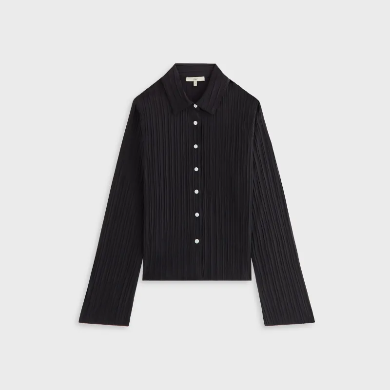 Kith Women Elvira Plisse Button Down Shirt - Ink sold by Kith