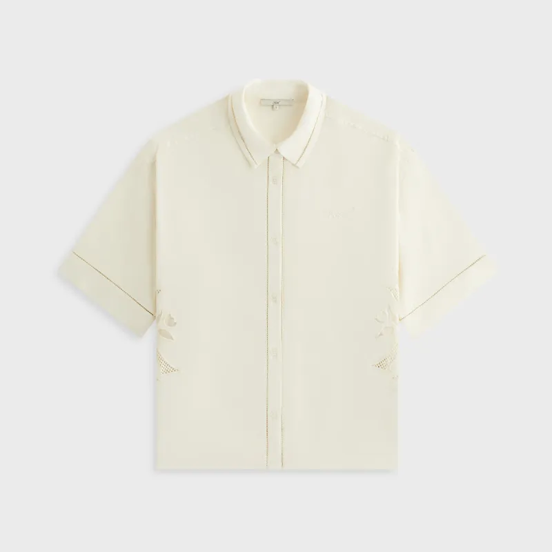 Kith Women Mari Broderie Crest Shirt - Waffle sold by Kith