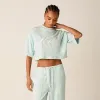 Kith Women Min Towel Terry Cropped Tee - Helium sold by Kith