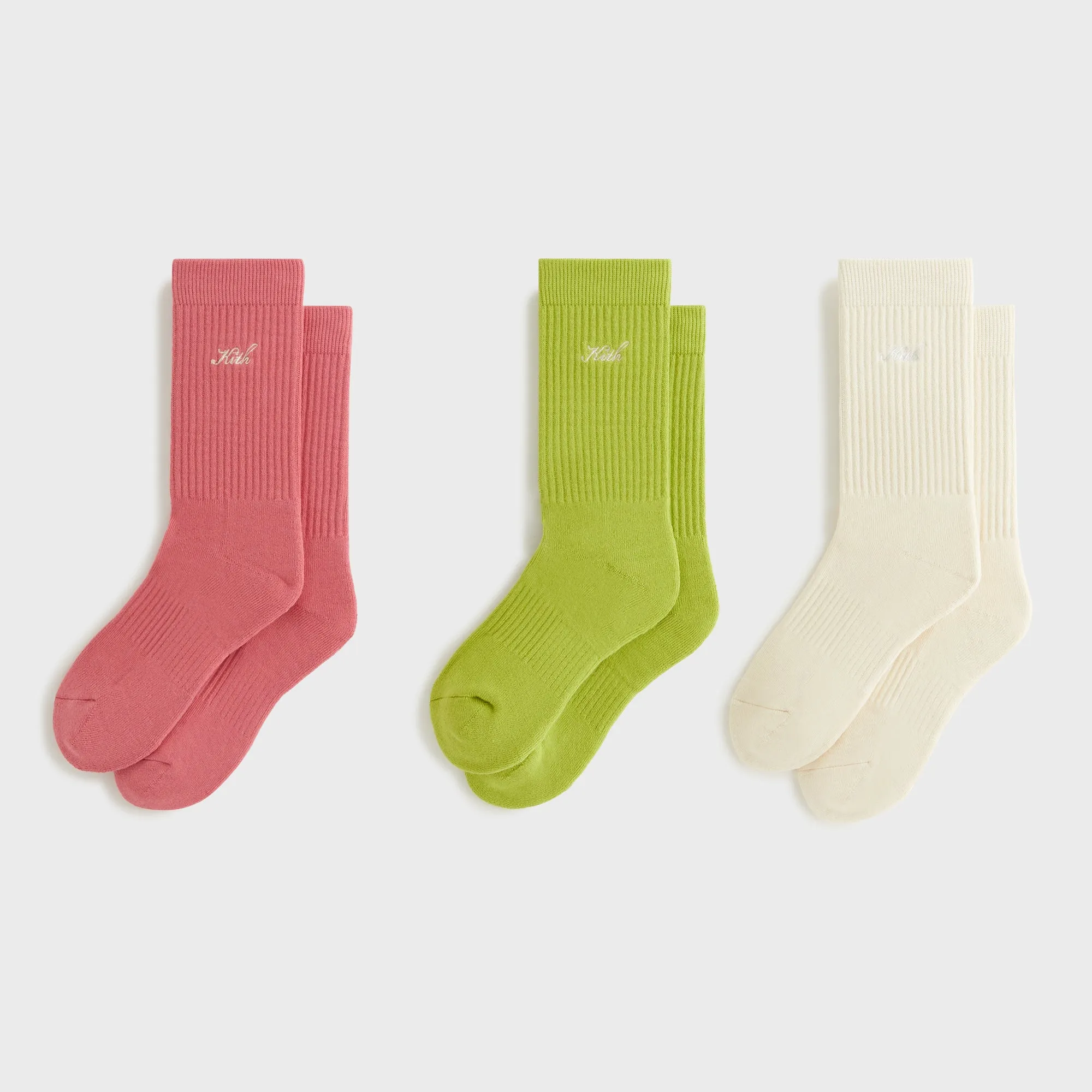 Kith Women Script Classic Crew Sock 3-Pack - Multi sold by Kith