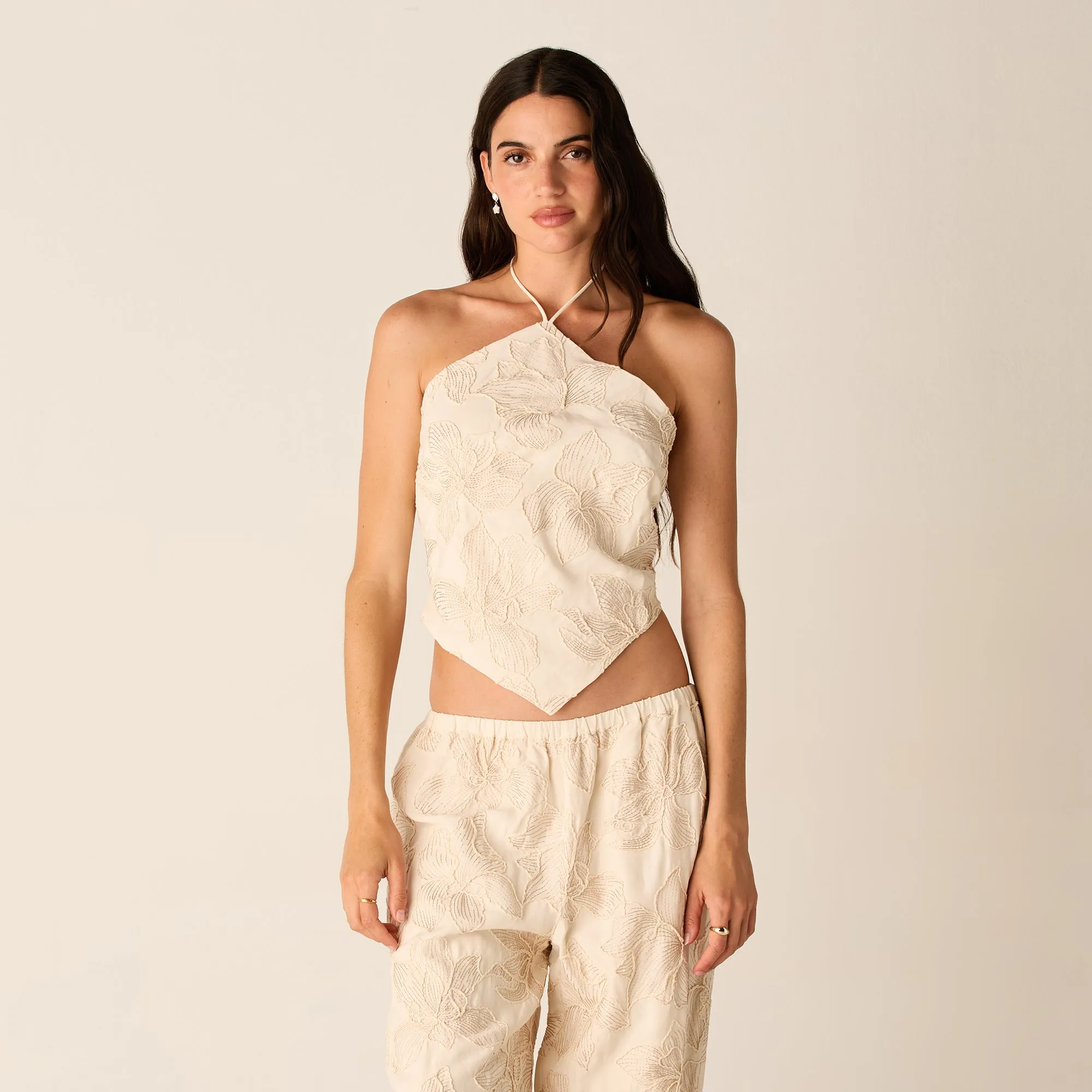 Kith Women Kumi Floral Embroidered Halter - Sandrift sold by Kith product image thumbnail 2