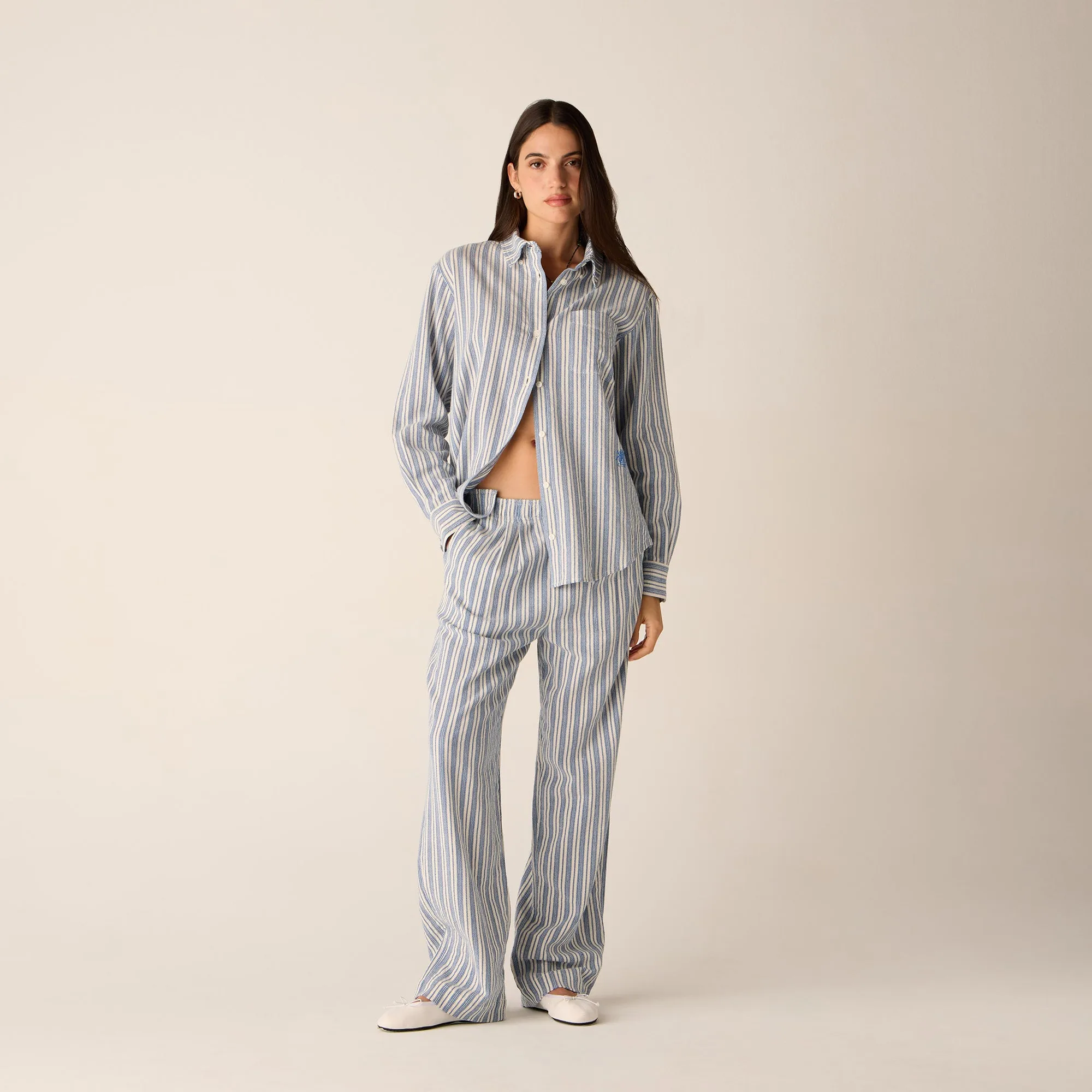 Kith Women Ora II Dobby Stripe Shirt - Royal sold by Kith product image thumbnail 3