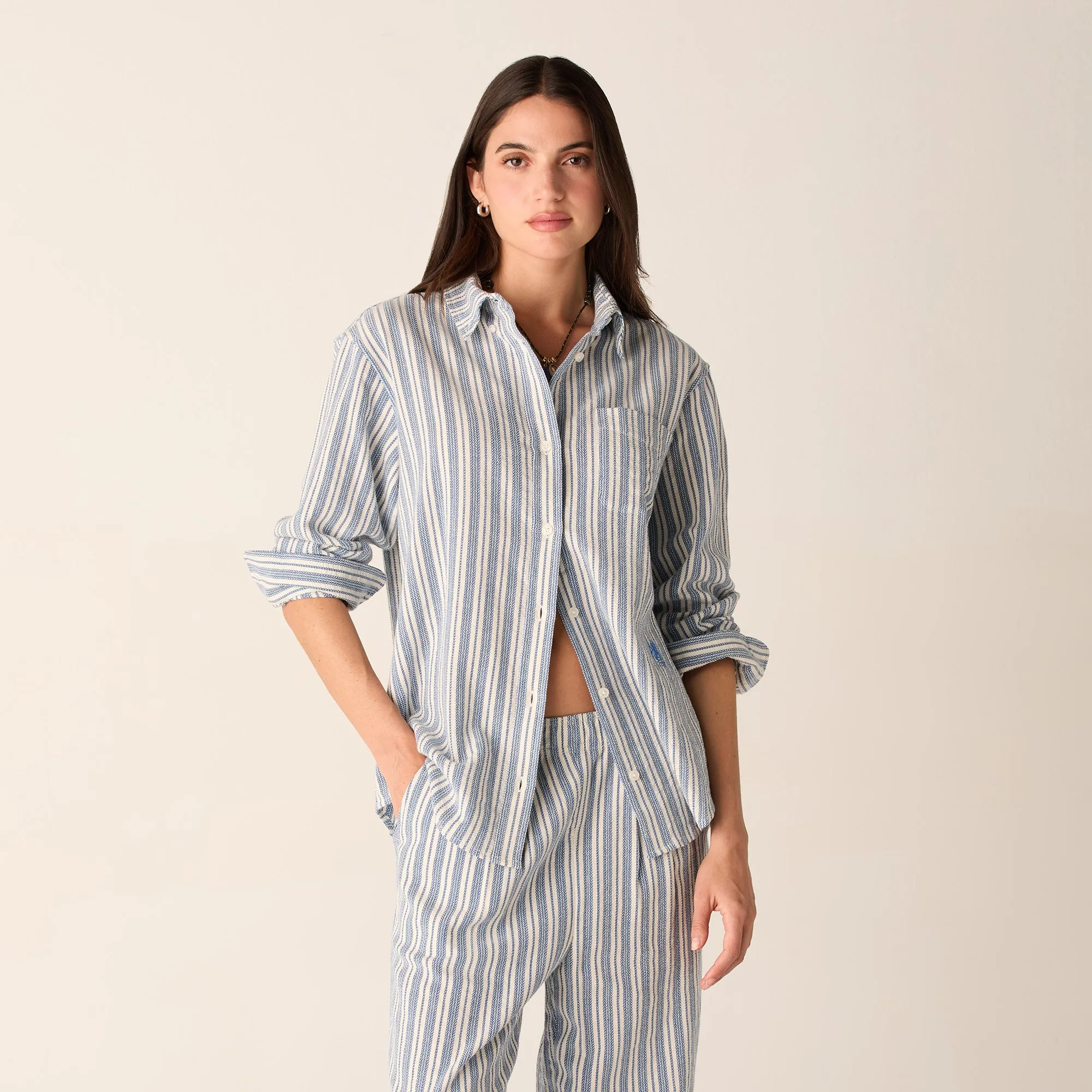 Kith Women Ora II Dobby Stripe Shirt - Royal sold by Kith product image thumbnail 2
