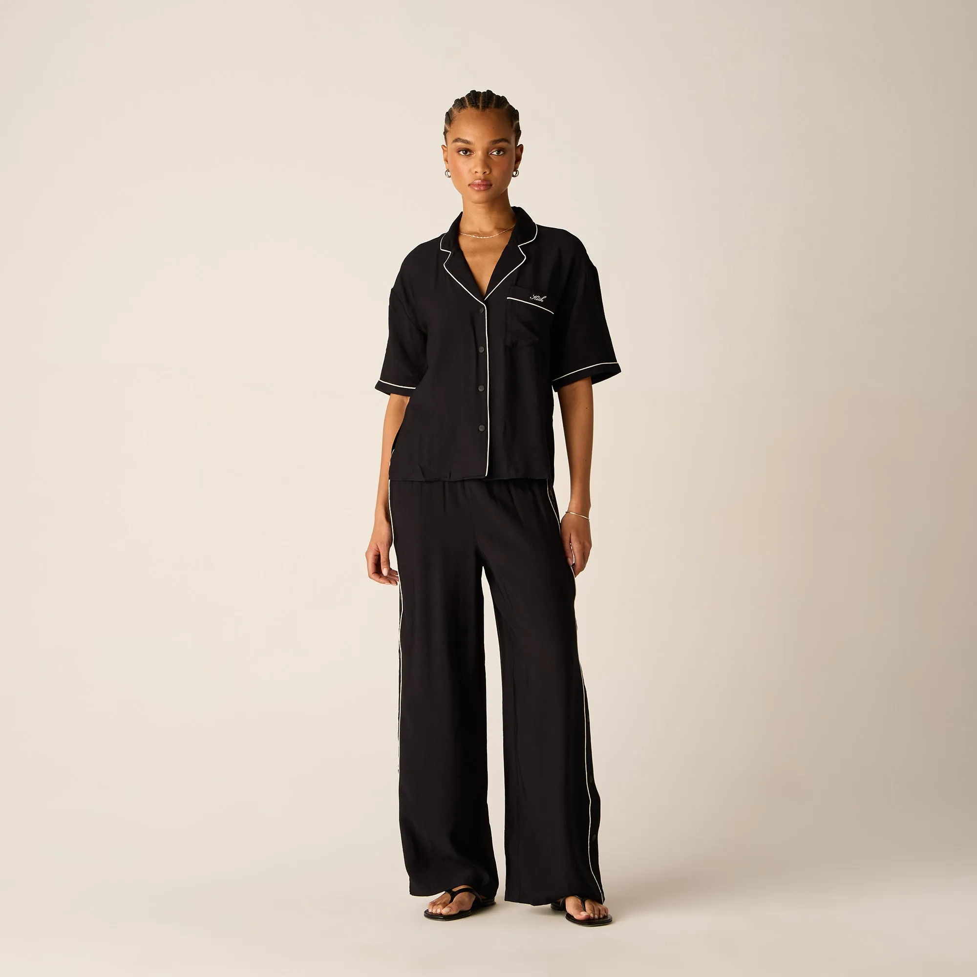 Kith Women Elena Snap Front Shirt - Black sold by Kith product image thumbnail 3
