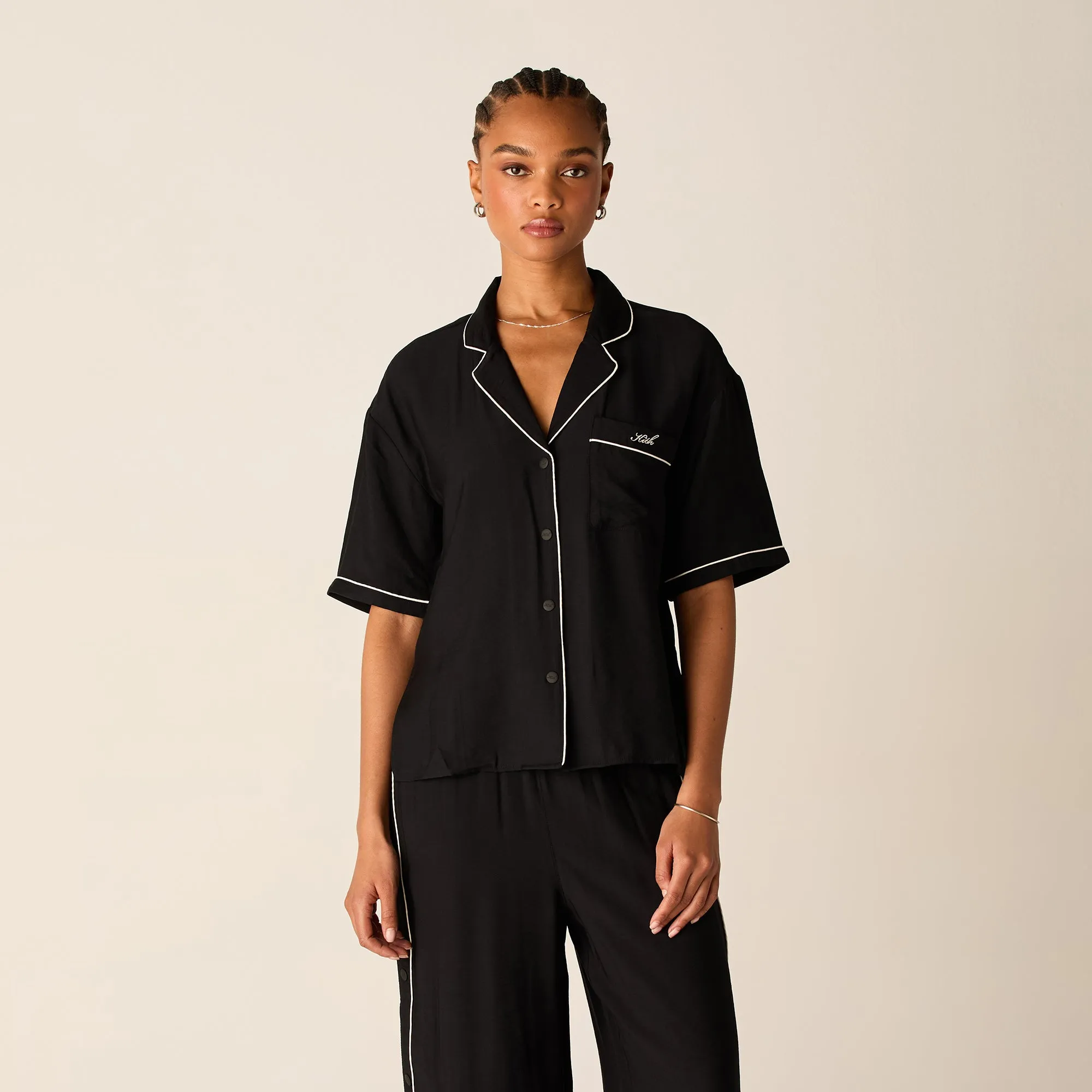 Kith Women Elena Snap Front Shirt - Black sold by Kith product image thumbnail 2