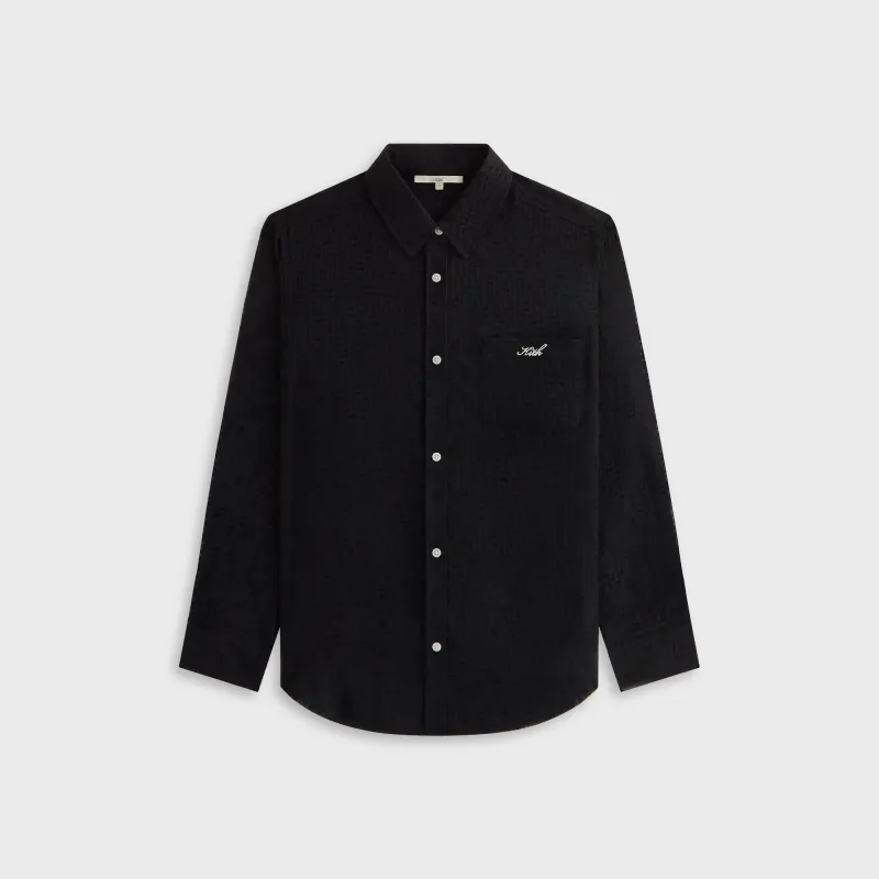 Kith Women Ora II Clipped Jacquard Shirt - Black sold by Kith