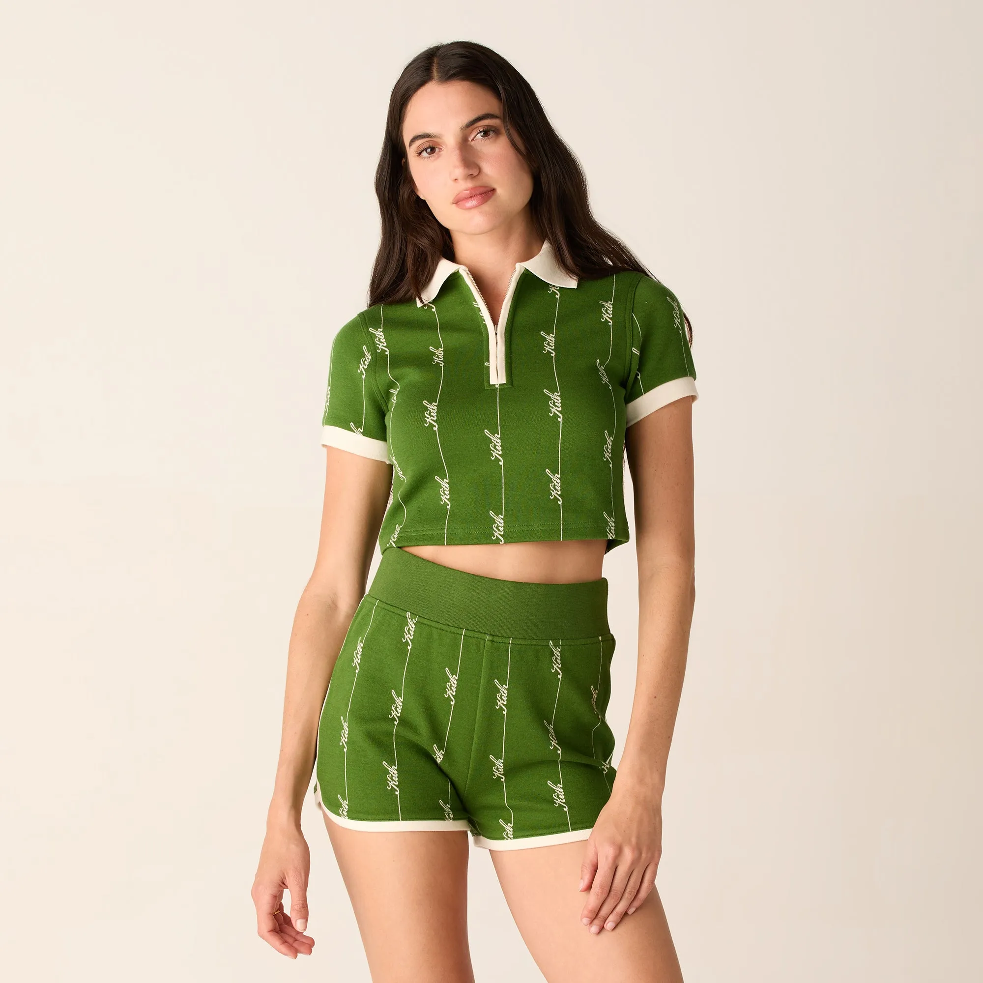 Kith Women Taylen Pique Logo Knit Polo - Turf sold by Kith product image thumbnail 2