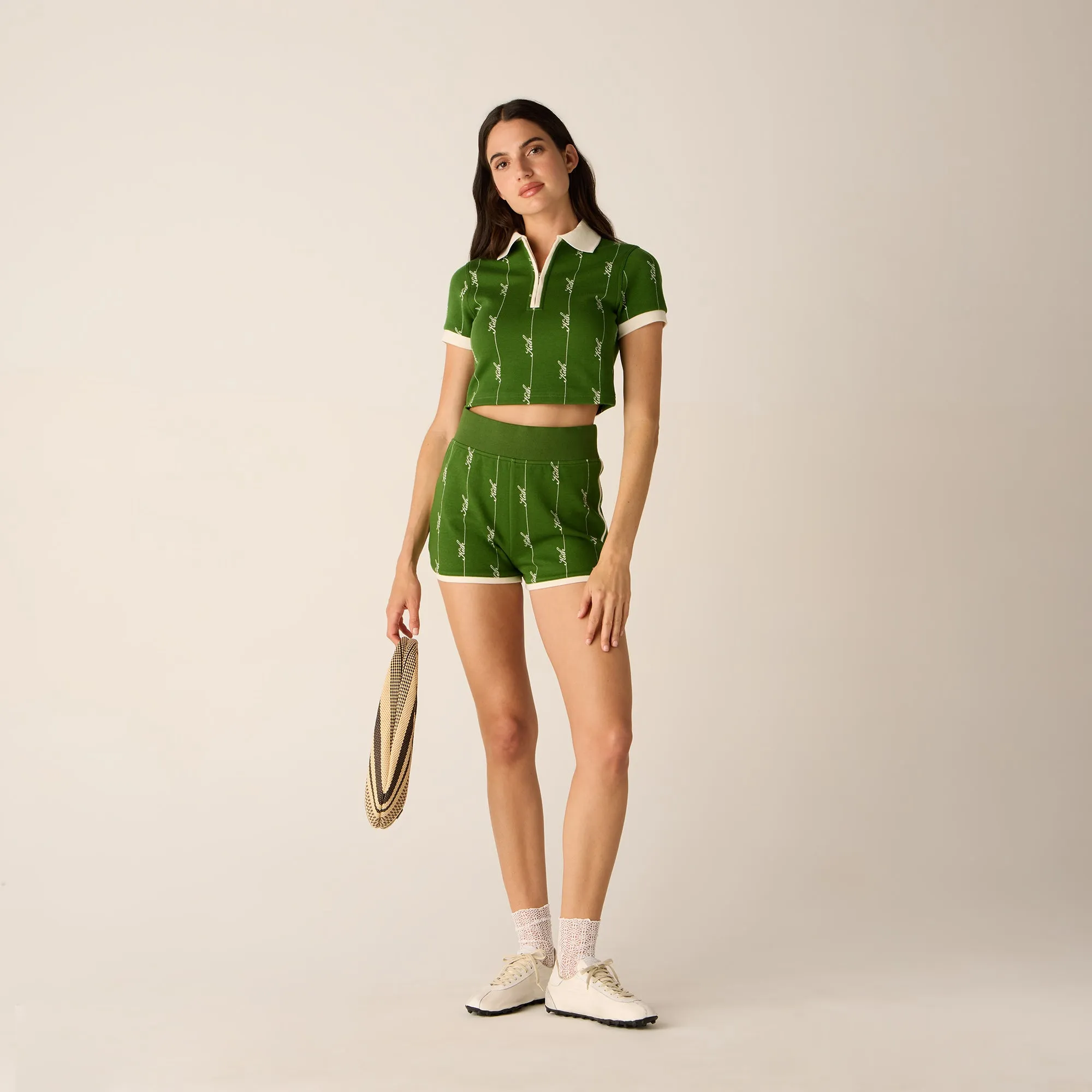 Kith Women Taylen Pique Logo Knit Polo - Turf sold by Kith product image thumbnail 3