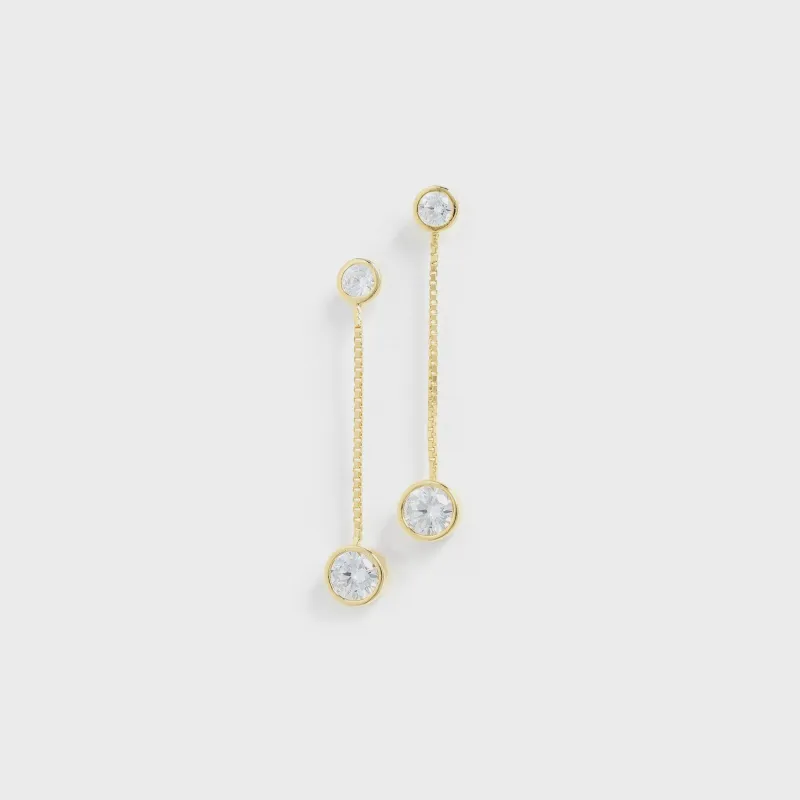 SHASHI Solitaire Moissanite Drop Earring - Gold sold by Kith