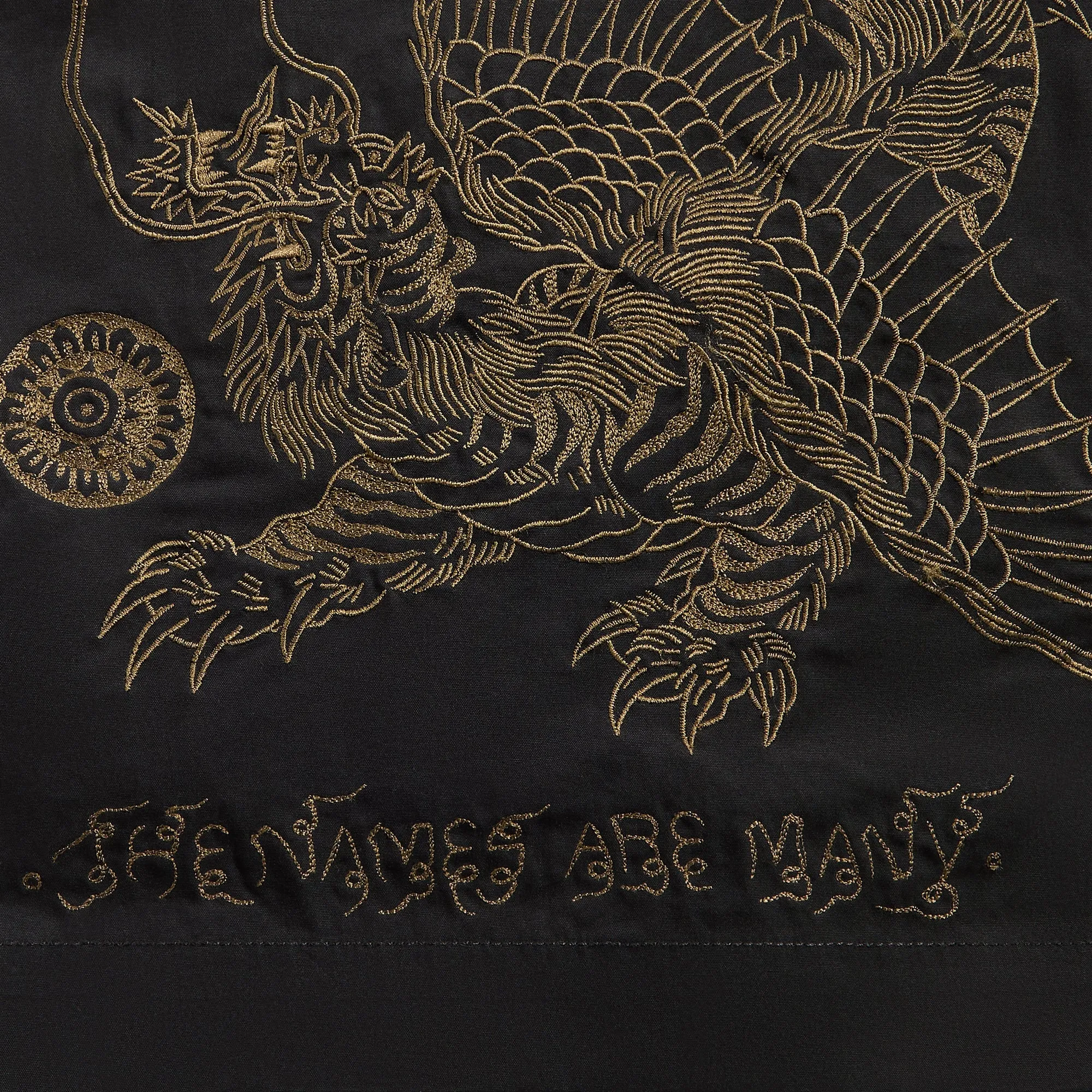 Maharishi 6093 Muay Thai Tiger Dragon Trackshorts - Black sold by Kith product image thumbnail 3