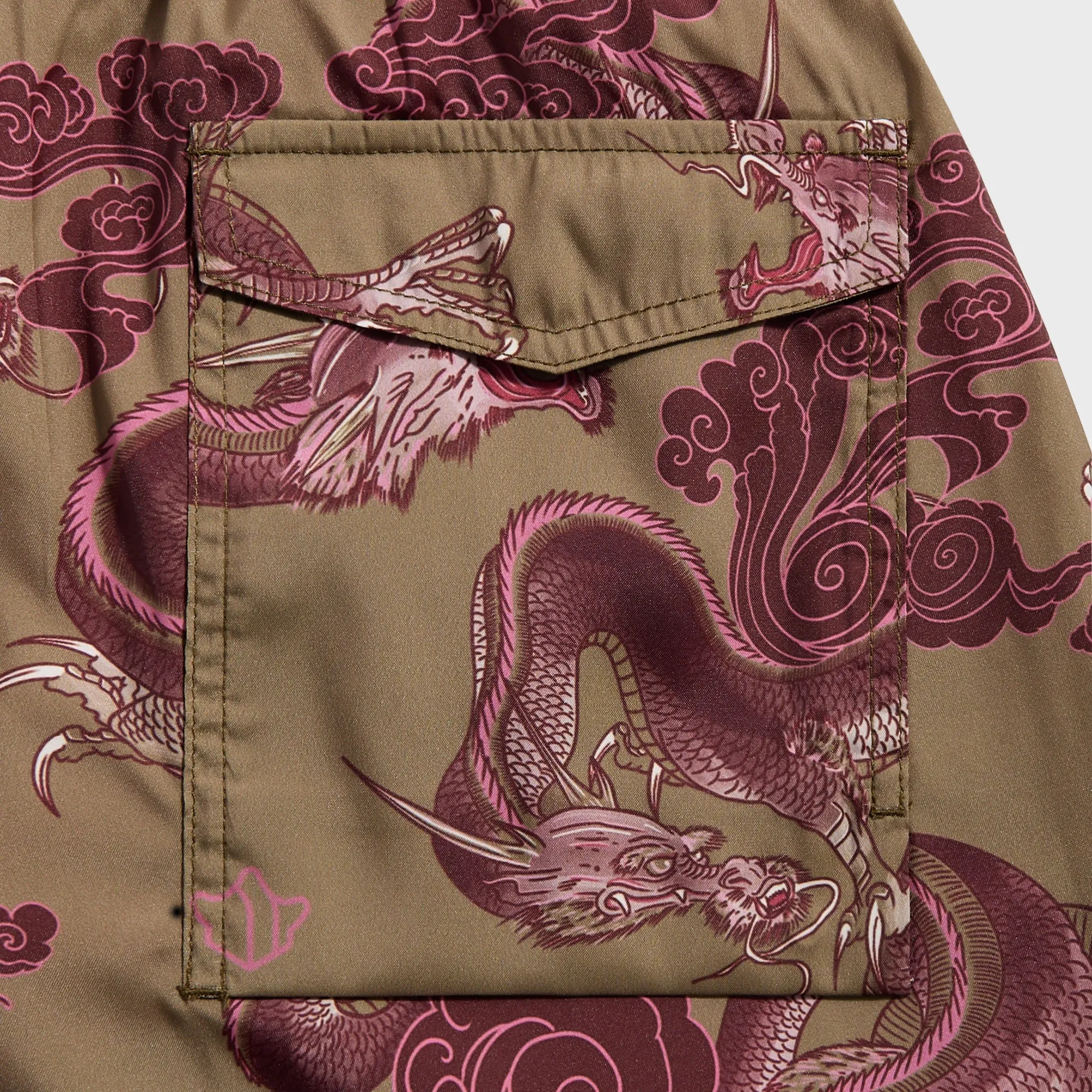 Maharishi 1549 Dragon Swim Shorts - Olive sold by Kith product image thumbnail 3