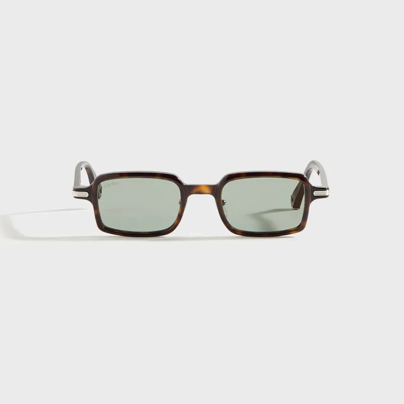 Cartier Square Sunglasses - Dark Havana / Green with Gold Flash Mirror sold by Kith