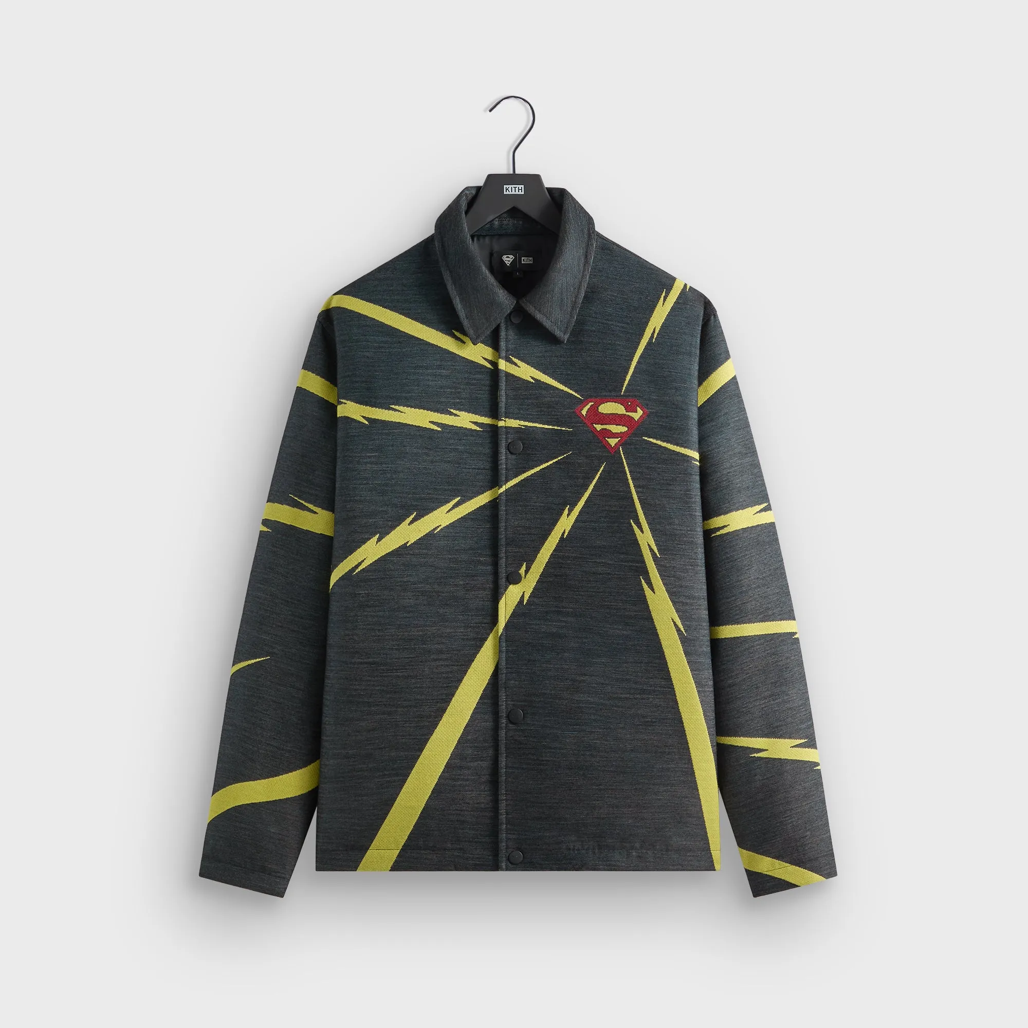 Superman | Kith Lightning Tapestry Jacket - Black sold by Kith