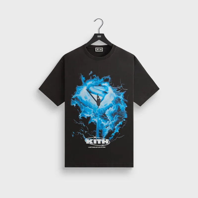 Superman | Kith (2025 Movie) Lightning Vintage Tee - Black made by Kith