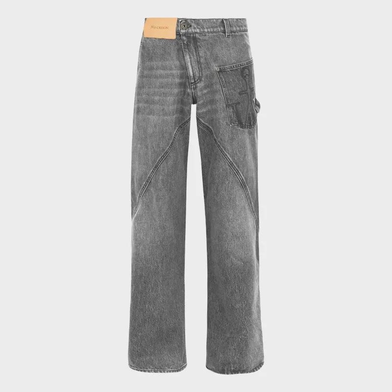 JW Anderson Twisted Workwear Jeans - Grey sold by Kith